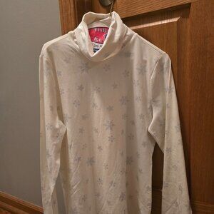 Nwt - Talbots- cream and silver snowflake turtleneck - large